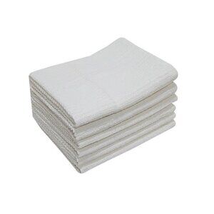 6-Piece Bar Mop Kitchen Towel Set, White 16-inch by 19-inch